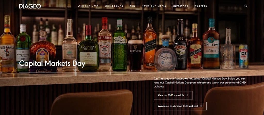 Diageo screenshot